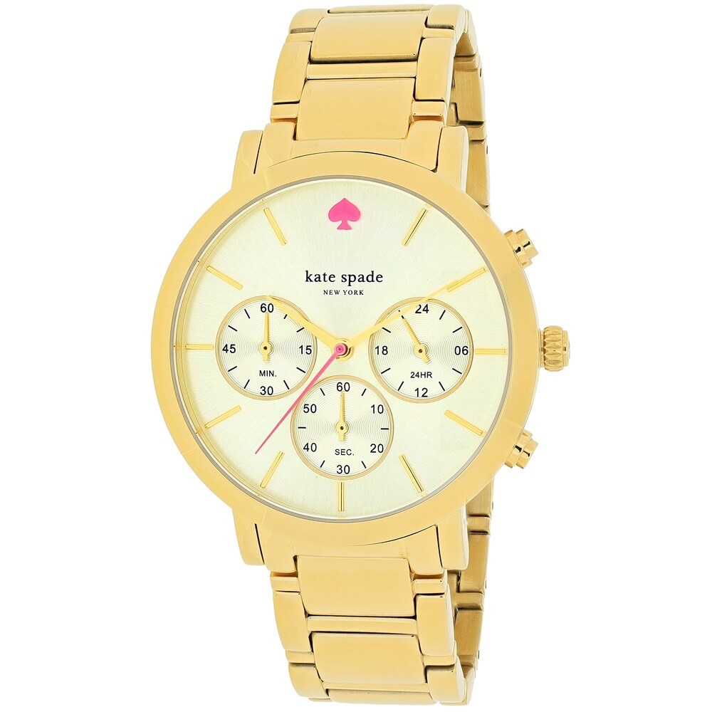 Kate Spade Gramercy gold chronograph watch | 6”